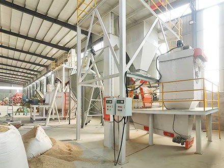 The 55KW Chicken feed powder line has been installed in Henan Province, China