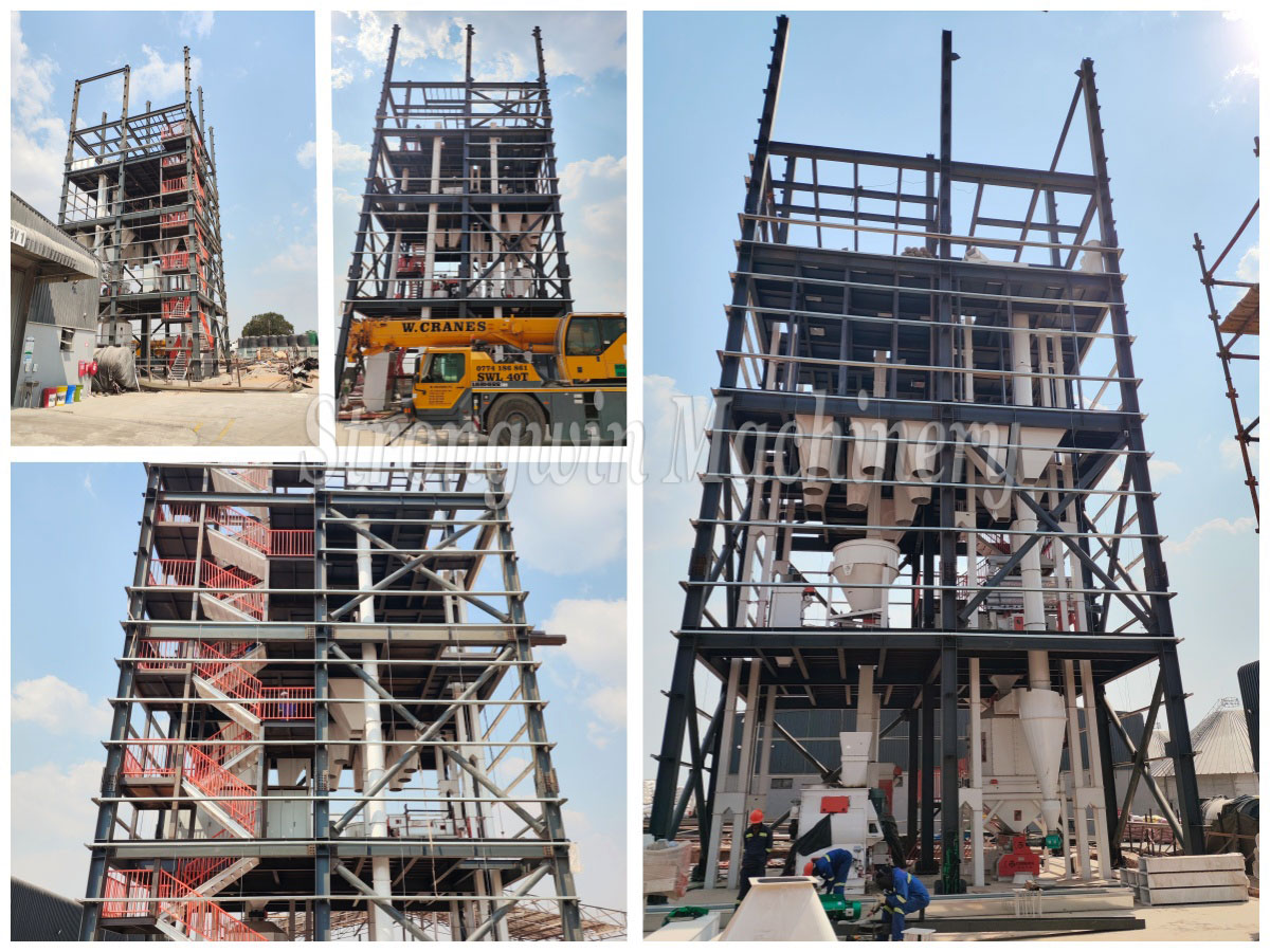 SZLH420 Feed Pellet Production Line Project is currently being installed in Zimbabwe.