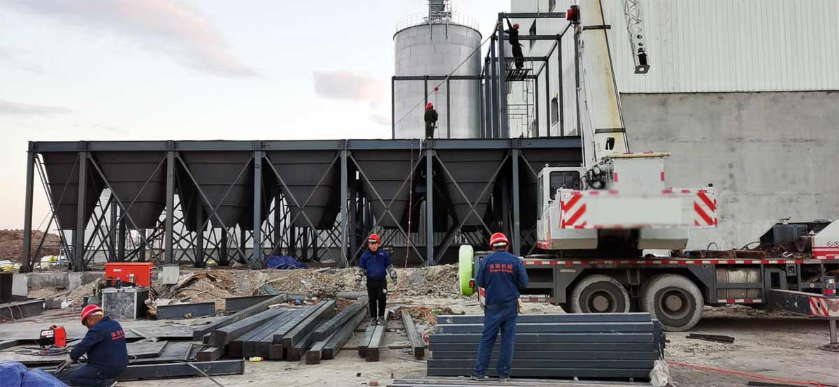 Bulk storage silo group raw material silo in Jilin Province