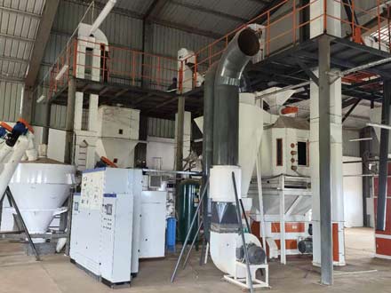 The installation and commissioning of the SZLH350 animal feed production plant in Mozambique