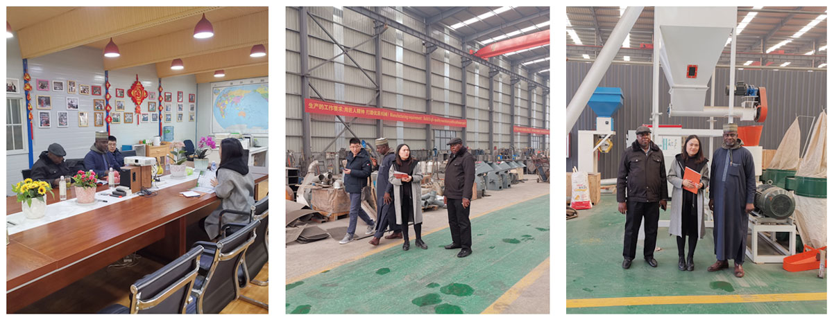 Customers, from Nigeria, visit our factory for Feed Production Machines