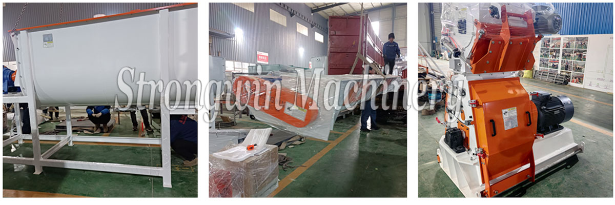 SZLH320 chicken feed pellet making plant packing and shipping to Hubei Province, China
