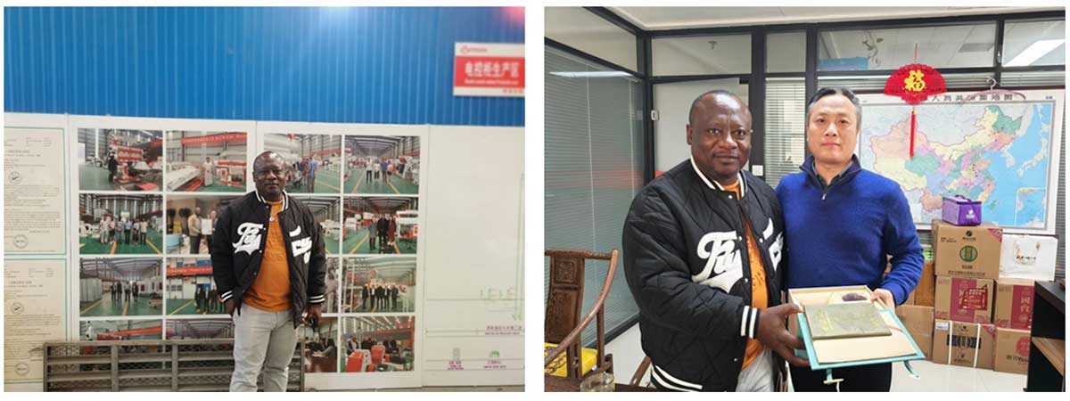 Cameroon customer visits the factory and orders fish feed extruder machine