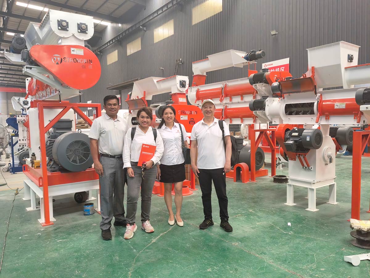 Indonesian customers visit feed pellet plant factory
