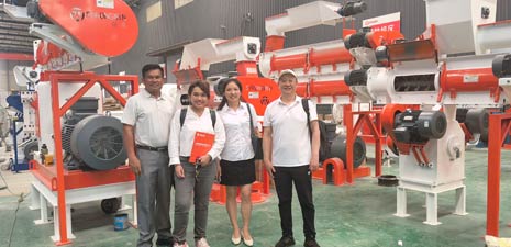 Indonesian customers visit feed pellet plant factory