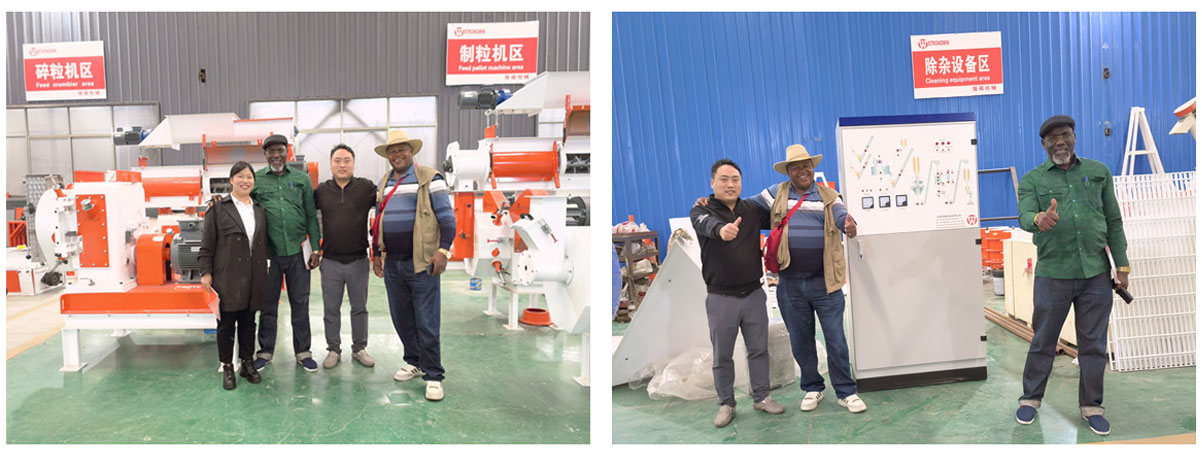 Customers, from Kenya, visit our factory for SZLH250 animal feed production plant