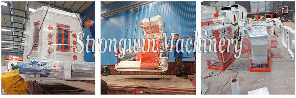 SZLH350 animal feed pellet production plant equipment packing and shipping to Yushu City, China