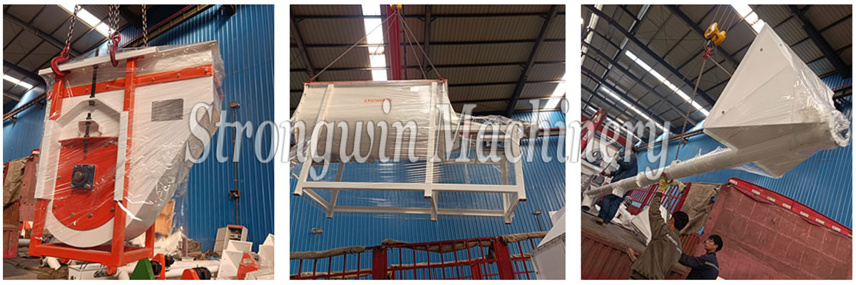 SZLH250 Chicken Feed Pellet Manufacturing Plant packing and shipping to Hubei Province