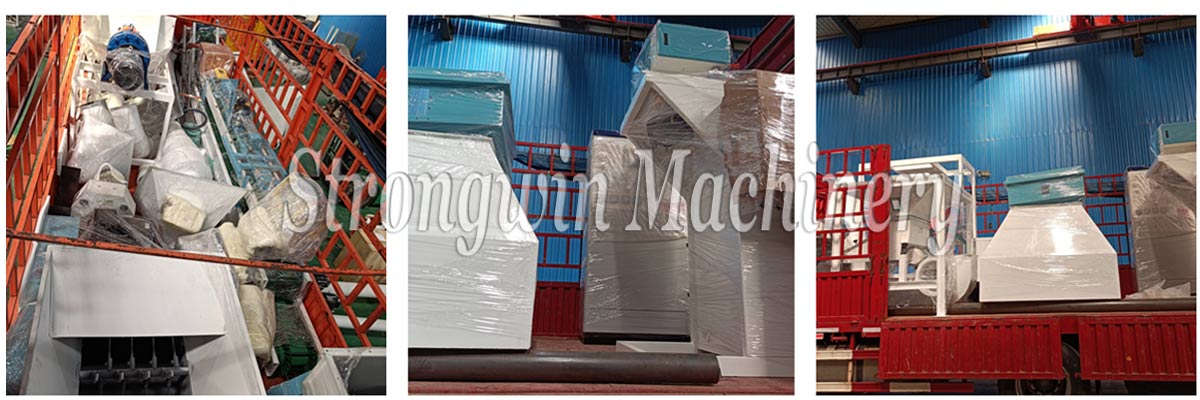 Parts of SZLH320 livestock feed pellet plant equipments packing and shipping to Qinghai Province