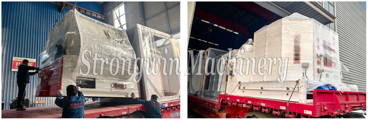 Part equipments of SZLH508 pig feed manufacturing plant packing and shipping to Gansu Province, China