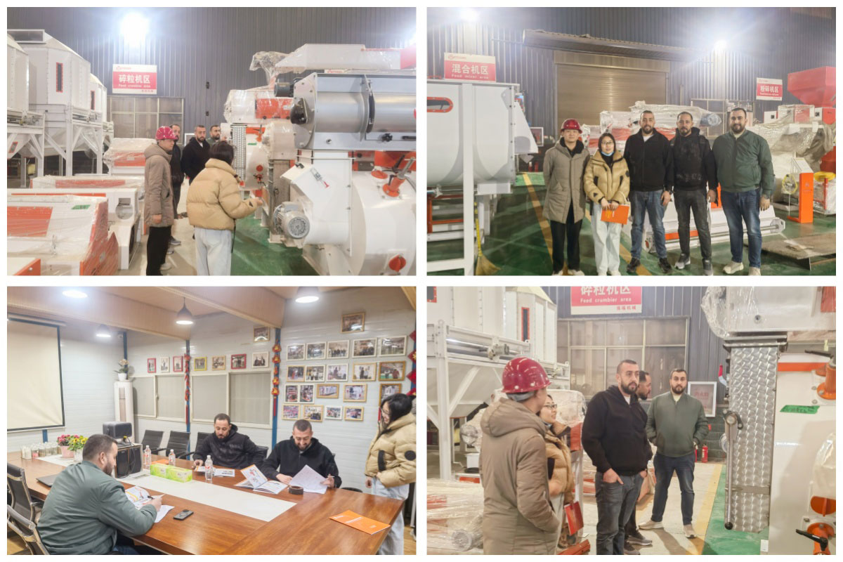 Customers from Palestine visit our feed production machine factory