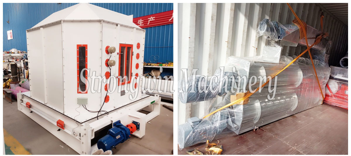 Pellet Machine & Cooler & Crumbler packing and shipping to Peru