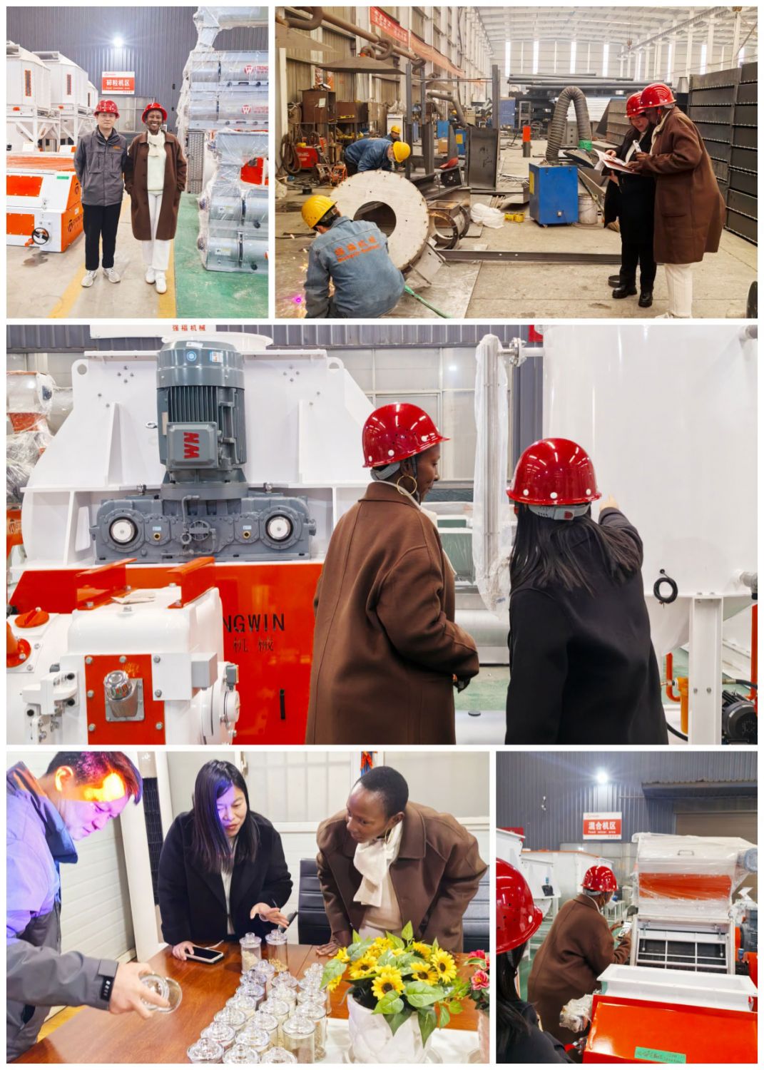 Tanzanian customer visits our factory for feed making machines