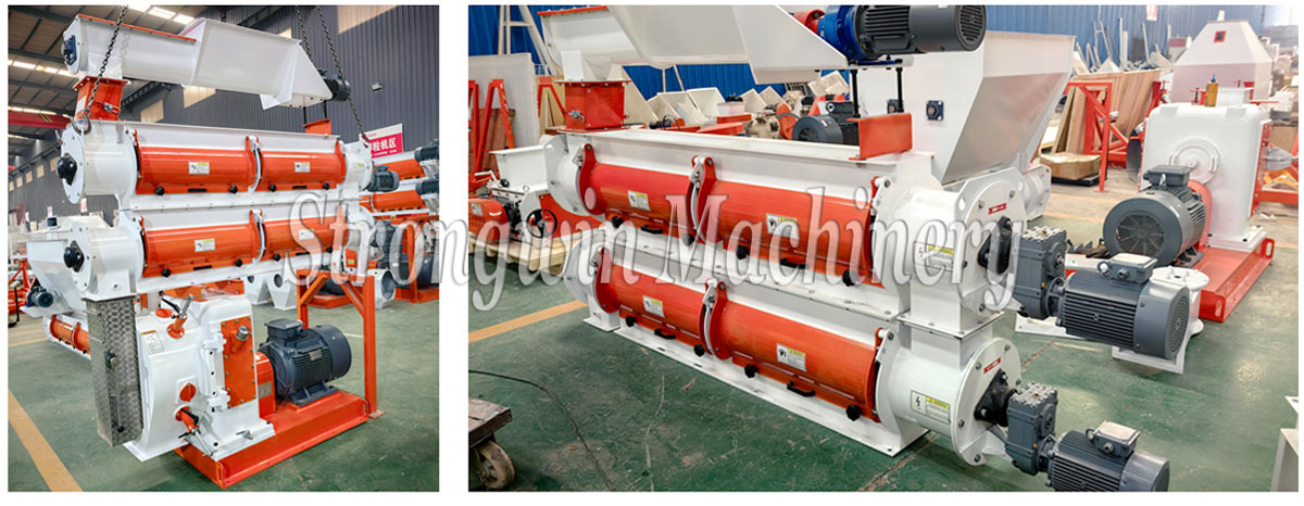 New design SZLH350 Feed Pellet Machine packing and shipping to Peru