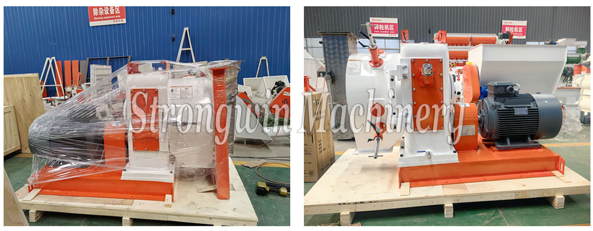 New design SZLH350 Feed Pellet Machine packing and shipping to Peru