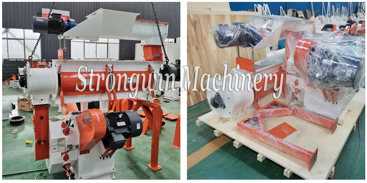 SZLH250 Poultry Feed Pellet Machine and Feed Mixer Machine Packing and Shipping to Romania