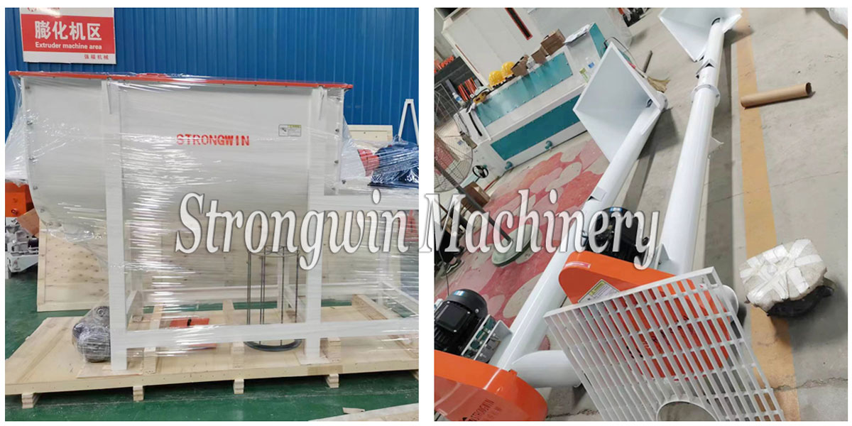 SZLH250 Poultry Feed Pellet Machine and Feed Mixer Machine Packing and Shipping to Romania