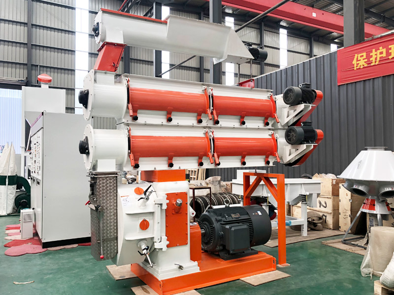 Double SZLH508 Animal Feed Pellet Manufacturing Plant 30TPH