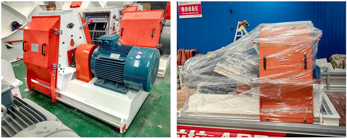 45kw livestock feed hammer mill crusher machine packing and shipping to Guizhou Province, China
