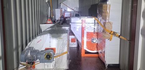 The feed pellet bucket elevator packing and shipping to Armenia