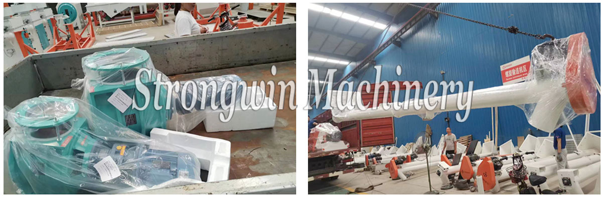 37kw animal feed crushing system equipments packing and shipping to Guangzhou City, China