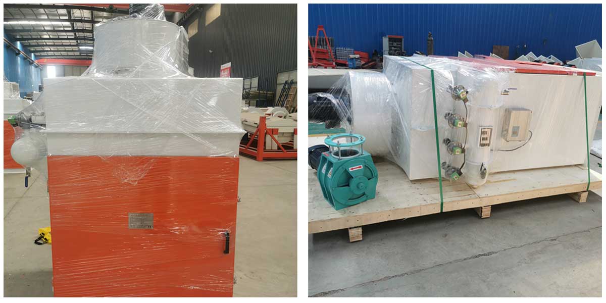 5 sets pulse dust collectors, 2 sets belt conveyors and 22kw air compressor have been sent to Paraguay