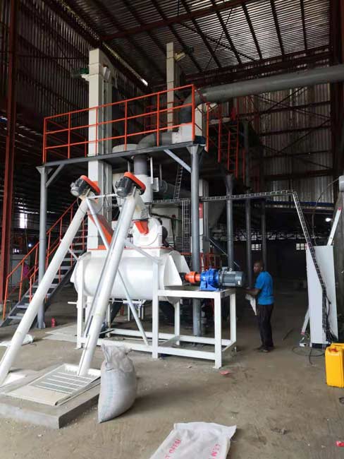 animal feed production line install in Nigeria