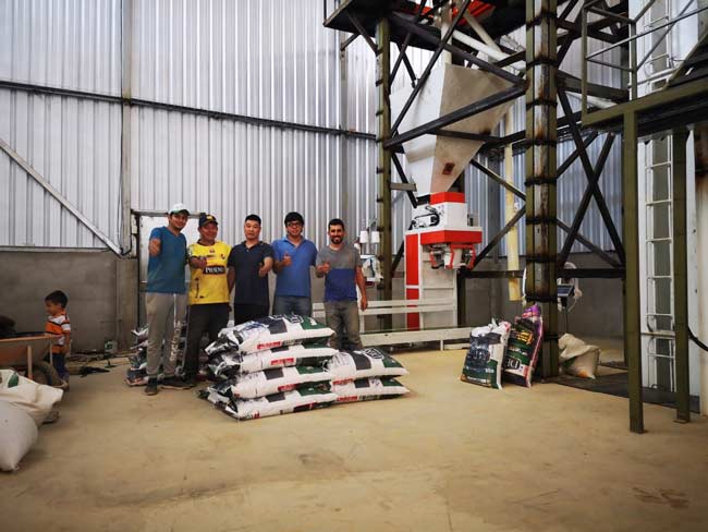 feed production line machine install in Ecuador