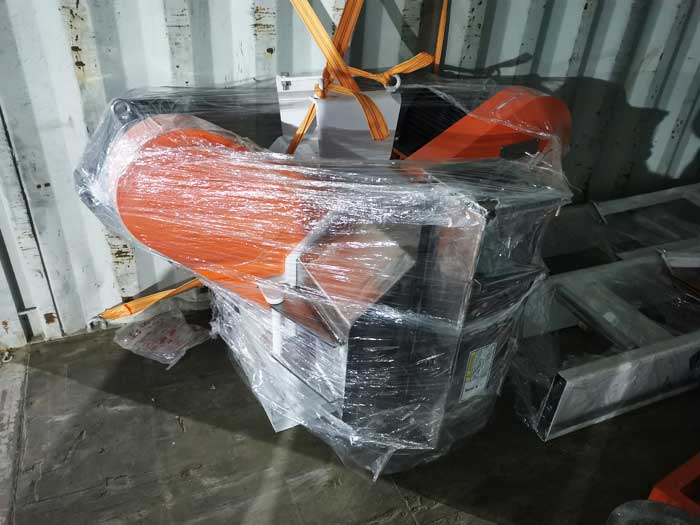 Indonesia customers ordered Strongwin stainless steel 250 pellet machine and skirt belt conveyor