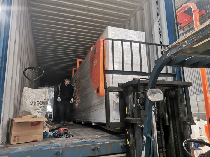 4 set of drying machines, 4 set of pneumatic conveying systems, and 2 spraying systems packing and shipping to Russia