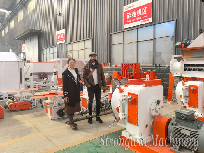 France Customers Visit Strongwin factory For Animal Feed Manufacturing Machine
