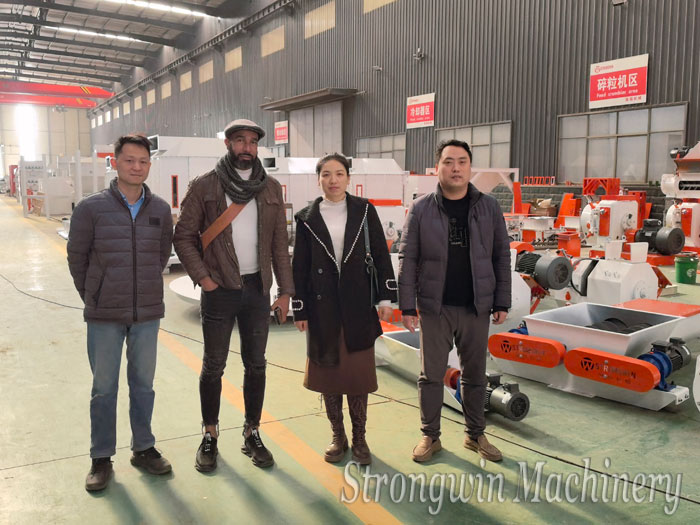 France Customers Visit Strongwin factory For Animal Feed Manufacturing Machine