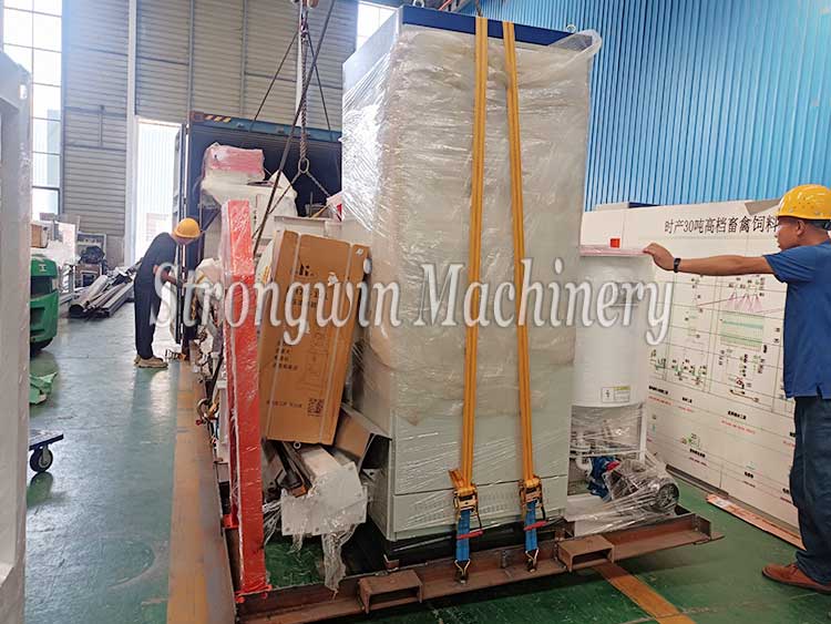 Complete set of SZLH320 Feed Pellet Production Machine packing and shipping to Colombia